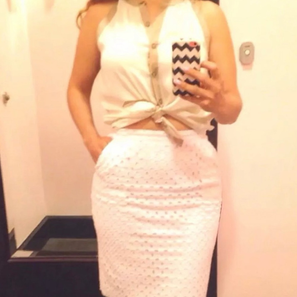 New CREMIUEX WHITE PENCIL SKIRT